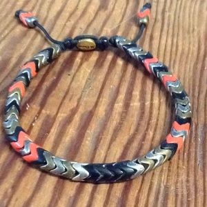 M.Cohen silver and African glass Navajo bracelet